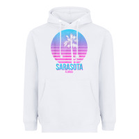 White sarasota florida vintage retro palm tree t shirt Heavyweight Hoodie - linhVisuals
