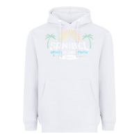 White sanibel island retro style florida t shirt Heavyweight Hoodie - linhVisuals
