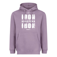 Lavender iron sharpens iron proverbs christian bible verse religious pullover h Heavyweight Hoodie - linhVisuals