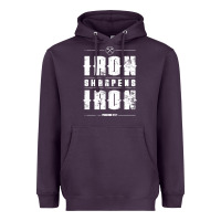 Plum iron sharpens iron proverbs christian bible verse religious pullover h Heavyweight Hoodie - linhVisuals