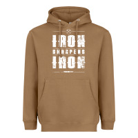 Toasted Coconut iron sharpens iron proverbs christian bible verse religious pullover h Heavyweight Hoodie - linhVisuals