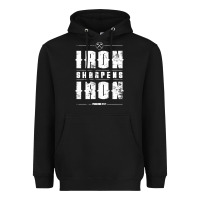 Black iron sharpens iron proverbs christian bible verse religious pullover h Heavyweight Hoodie - linhVisuals