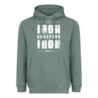 Sage iron sharpens iron proverbs christian bible verse religious pullover h Heavyweight Hoodie - linhVisuals