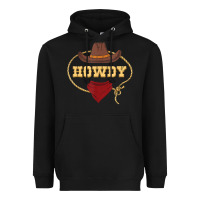 Black howdy shirt western rodeo country cowboy texan t shirt Heavyweight Hoodie - linhVisuals