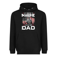 Black my favorite marine calls me dad t  shirt father's day flag my favorite Heavyweight Hoodie - linhVisuals