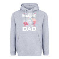 Heather Grey my favorite marine calls me dad t  shirt father's day flag my favorite Heavyweight Hoodie - linhVisuals