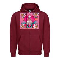 Burgundy v.d gnome and lotus tumbler Zipper Hoodie - AdoDesignShop