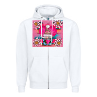 White v.d gnome and lotus tumbler Zipper Hoodie - AdoDesignShop