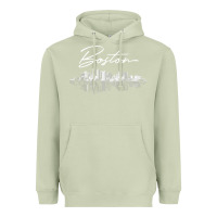Matcha boston skyline t shirt for women, men, girls & boys Heavyweight Hoodie - linhVisuals