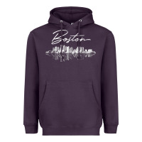 Plum boston skyline t shirt for women, men, girls & boys Heavyweight Hoodie - linhVisuals