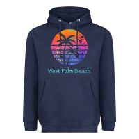 Navy west palm beach tropical t shirt for family vacations Heavyweight Hoodie - linhVisuals