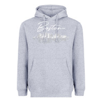 Heather Grey boston skyline t shirt for women, men, girls & boys Heavyweight Hoodie - linhVisuals
