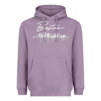 Lavender boston skyline t shirt for women, men, girls & boys Heavyweight Hoodie - linhVisuals