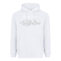 White boston skyline t shirt for women, men, girls & boys Heavyweight Hoodie - linhVisuals