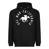 Black del mar california horse racing t shirt Heavyweight Hoodie - linhVisuals