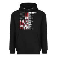 Black all faster than dialing 911 american flag gun lover for men t shirt Heavyweight Hoodie - linhVisuals