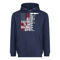 Navy all faster than dialing 911 american flag gun lover for men t shirt Heavyweight Hoodie - linhVisuals