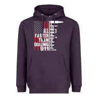 Plum all faster than dialing 911 american flag gun lover for men t shirt Heavyweight Hoodie - linhVisuals