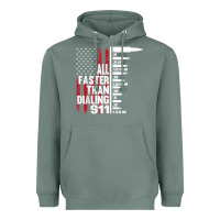 Sage all faster than dialing 911 american flag gun lover for men t shirt Heavyweight Hoodie - linhVisuals