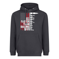 All Faster Than Dialing 911 American Flag Gun Lover For Men T Shirt Heavyweight Hoodie | Teevron