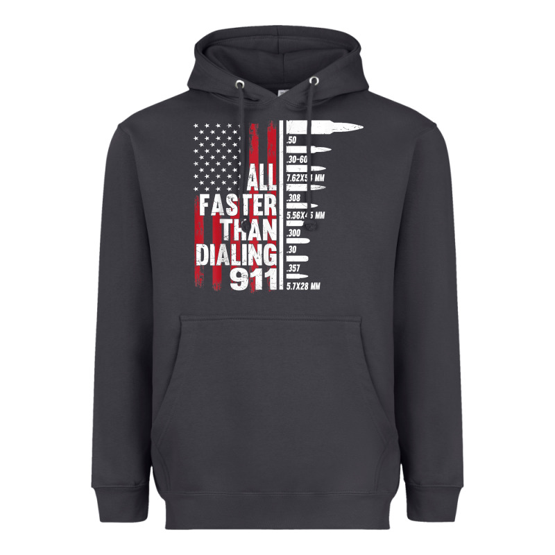 All Faster Than Dialing 911 American Flag Gun Lover For Men T Shirt Heavyweight Hoodie by linhVisuals | Teevron