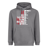 Storm all faster than dialing 911 american flag gun lover for men t shirt Heavyweight Hoodie - linhVisuals