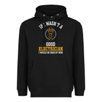 Black electrician gifts for men & funny electrical design t shirt Heavyweight Hoodie - linhVisuals