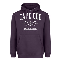 Plum cape cod ma vintage crossed oars & boat anchor sports sweatshirt Heavyweight Hoodie - linhVisuals
