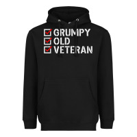 Black grumpy old veteran patriotic american military veteran t shirt Heavyweight Hoodie - linhVisuals
