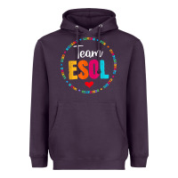Plum back to school teachers crew students   team esol teacher t shirt Heavyweight Hoodie - linhVisuals