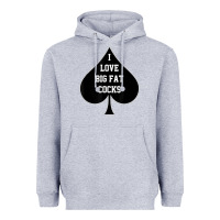 Heather Grey i love big fat cocks queen of spades t shirt Heavyweight Hoodie - linhVisuals