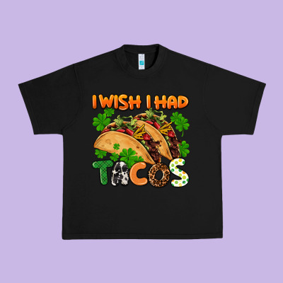 I Wish I Had Tacos St. Patrick's Day Urban Heavy Tee Designed By Fadigitalartstudio