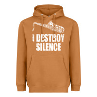 Meerkat Saxophone I Destroy Silence Saxophonist | For Musicians Heavyweight Hoodie - linhVisuals