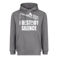 Storm Saxophone I Destroy Silence Saxophonist | For Musicians Heavyweight Hoodie - linhVisuals