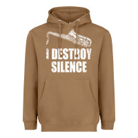 Toasted Coconut Saxophone I Destroy Silence Saxophonist | For Musicians Heavyweight Hoodie - linhVisuals