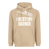 Mushroom Saxophone I Destroy Silence Saxophonist | For Musicians Heavyweight Hoodie - linhVisuals