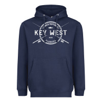 Navy key west fl vintage crossed fishing rods t shirt Heavyweight Hoodie - linhVisuals