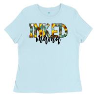 Baby Blue Inked Mama Ladies Tee - CowCowDesign