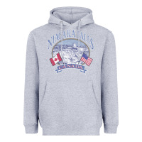 Heather Grey americana niagara falls scene canada america flags sweatshirt Heavyweight Hoodie - linhVisuals