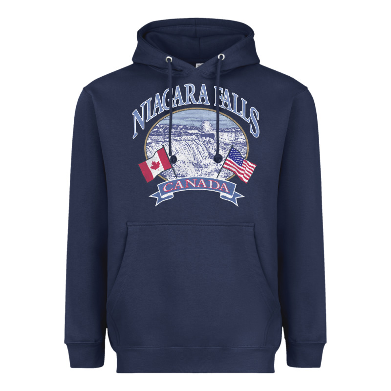 Americana Niagara Falls Scene Canada America Flags Sweatshirt Heavyweight Hoodie by linhVisuals | Teevron