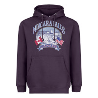 Plum americana niagara falls scene canada america flags sweatshirt Heavyweight Hoodie - linhVisuals