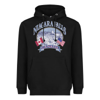 Black americana niagara falls scene canada america flags sweatshirt Heavyweight Hoodie - linhVisuals