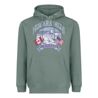 Sage americana niagara falls scene canada america flags sweatshirt Heavyweight Hoodie - linhVisuals