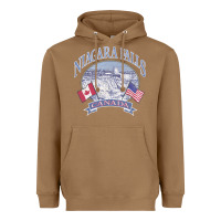 Toasted Coconut americana niagara falls scene canada america flags sweatshirt Heavyweight Hoodie - linhVisuals