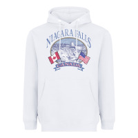 White americana niagara falls scene canada america flags sweatshirt Heavyweight Hoodie - linhVisuals