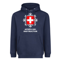 Navy après ski instructor sweatshirt Heavyweight Hoodie - linhVisuals