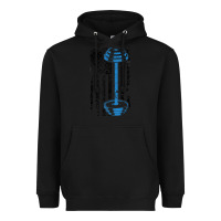 Black american flag gym and fitness  weight lifting gift t shirt Heavyweight Hoodie - linhVisuals