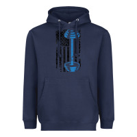 Navy american flag gym and fitness  weight lifting gift t shirt Heavyweight Hoodie - linhVisuals