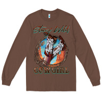 Chestnut Stay Wild Cowgirl Long Sleeve Tee - FaDigitalArtStudio