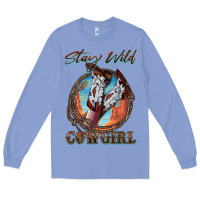 Colony Blue Stay Wild Cowgirl Long Sleeve Tee - FaDigitalArtStudio